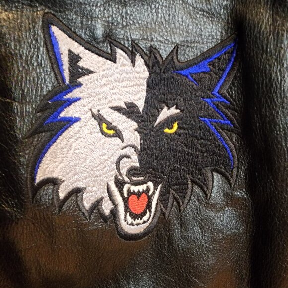 Wilsons Leather MN Timberwolves Jacket – Rare, Soft, Clean - NBA Licensed Size L - Picture 4 of 8
